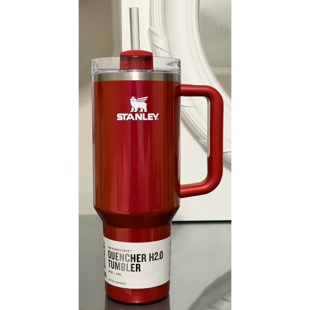 Stanley Quencher H2.0 FlowState Tumbler 40oz, HERITAGE RED SHIMMER